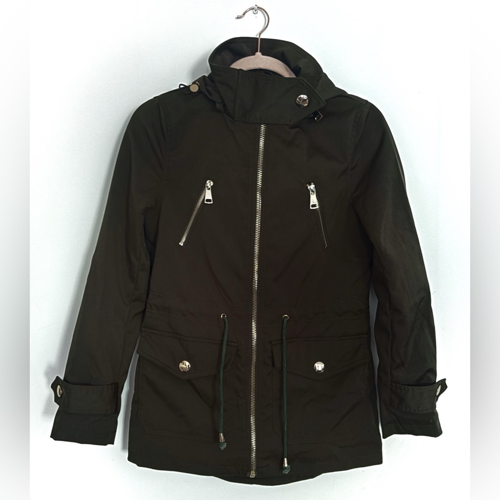 Le Chateau Green Utility Jacket with Removable Hood